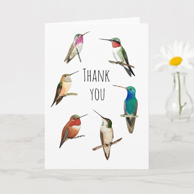 Carte Merci Hummingbirds (Petite plante)