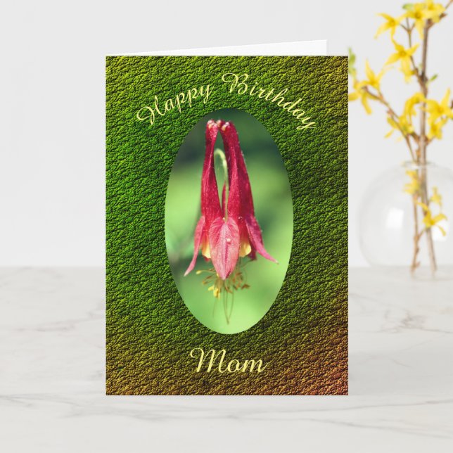 Carte Merci Maman Columbine Fleur Anniversaire (Fleur jaune)