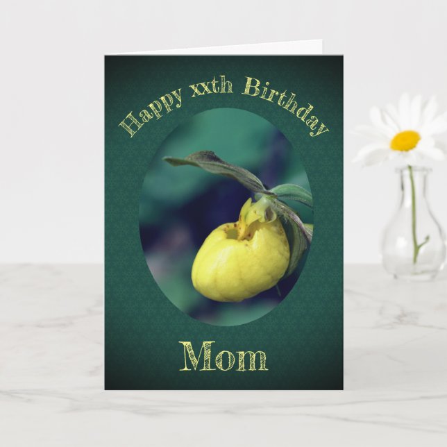 Carte Merci Maman Jaune Lady Slipper Anniversaire (Petite plante)