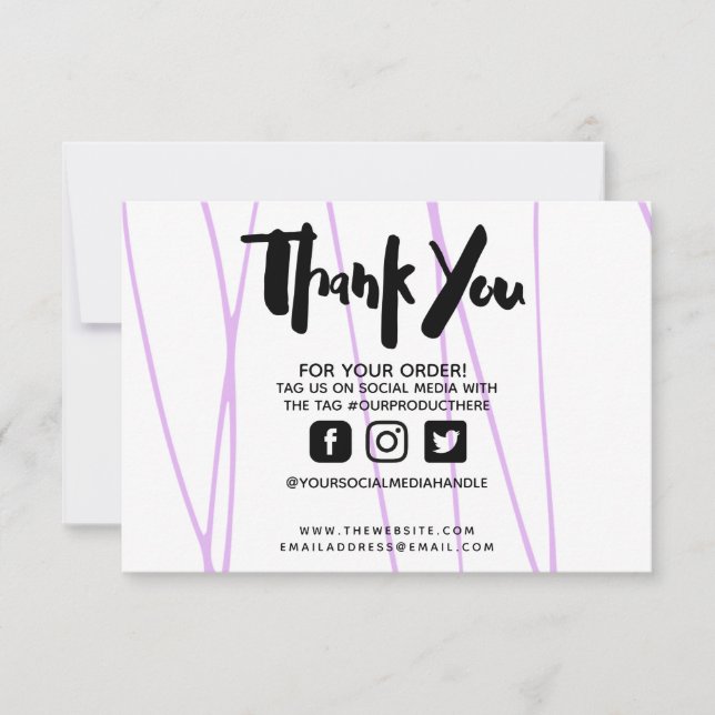 Carte Merci Marbre violet tendance Média personnalisé In (Devant)