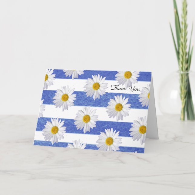 Carte merci marguerites blanches sur bande (Devant)