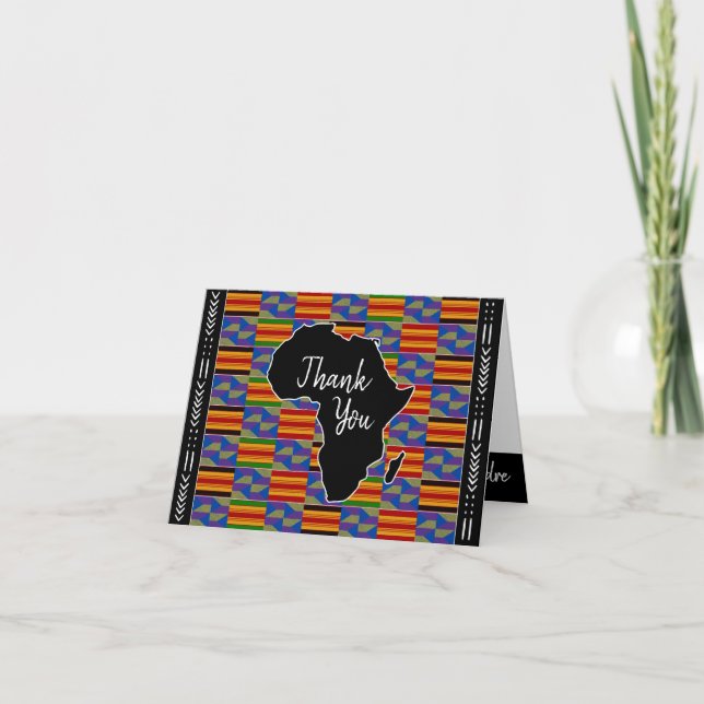 Carte Merci Mariage Afrique Inspiré Kente K48 (Devant)