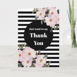 Carte Merci Mariage Cadeau Aquarelle Rose Bande
