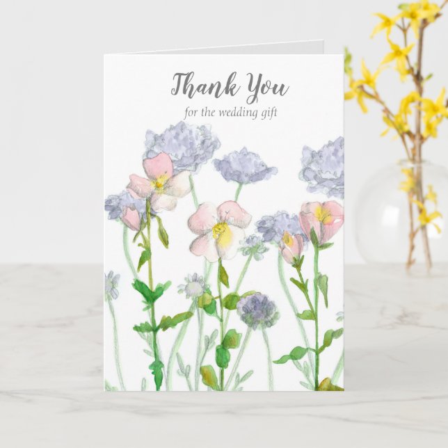 Carte Merci Mariage Cadeau Fleurs de printemps (Fleur jaune)
