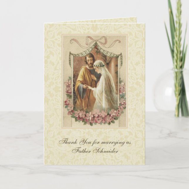Carte Merci Mariage catholique pour le prêtre (Devant)