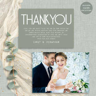 Carte Merci Mariage minimaliste de la zone de texte vert