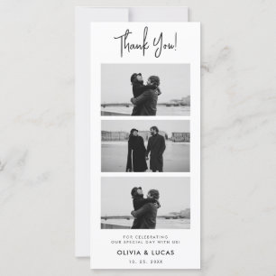 Carte Merci Mariage moderne chic de la bande photo