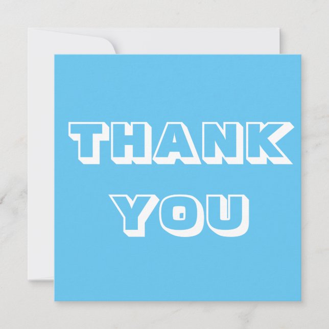 Carte Merci, Merci, bleu clair blanc (Devant)