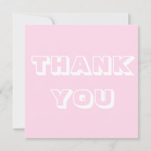 Carte Merci, Merci, rose clair blanc