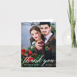 Carte Merci moderne de note de la photo W de mariage de