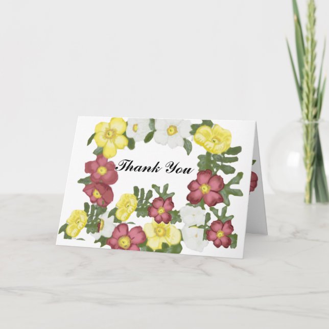 Carte Merci modifiable Rose sauvage (Devant)
