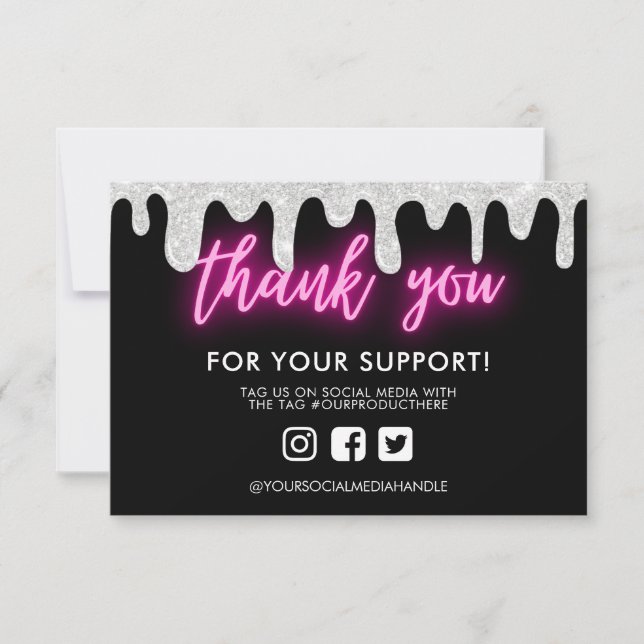 Carte Merci Neon Parties scintillant Drivers Custom Medi (Devant)