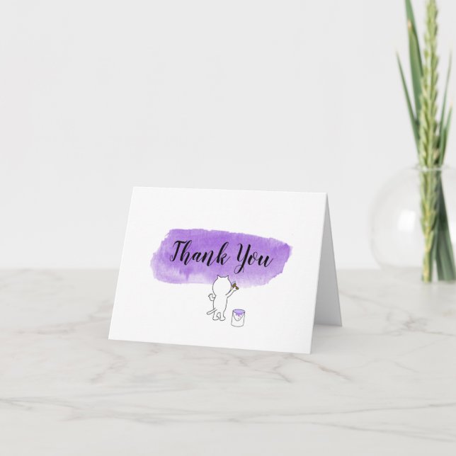 Carte Merci ou tout autre texte Lavender Cat Painer Note (Devant)