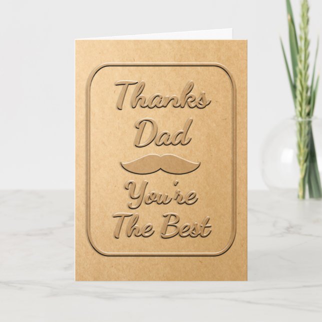 Carte Merci Papa Vous Êtes Le Meilleur Faux Embossé (Devant)
