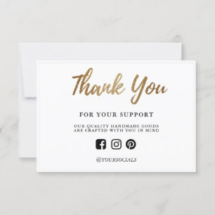 Carte Merci Parties scintillant or - Support personnalis