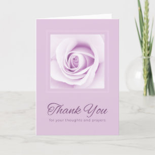 Carte Merci pensées et prières violet rose fleuri