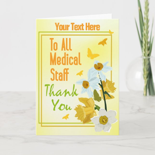 Carte Merci Personnel Médicale Personnaliser Option (Devant)