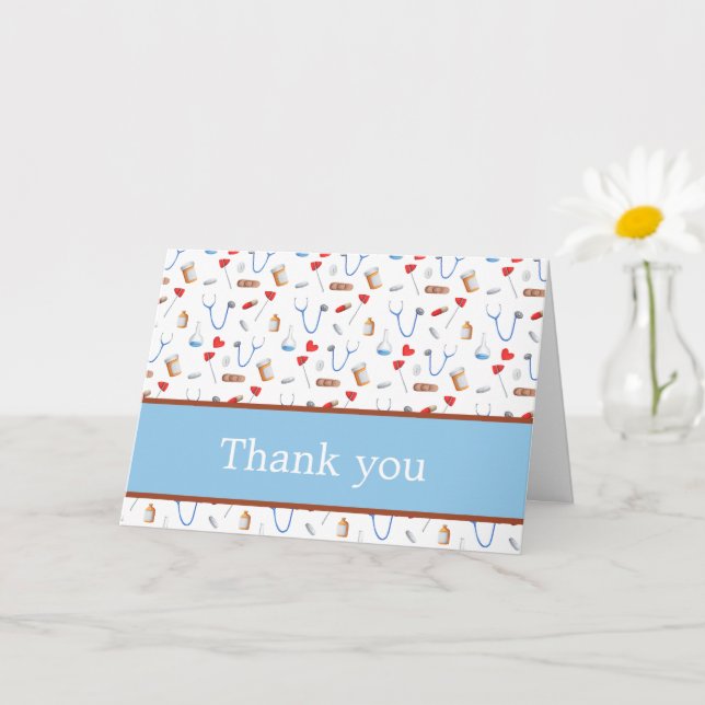 Carte Merci plié Médicale coloré (Petite plante)