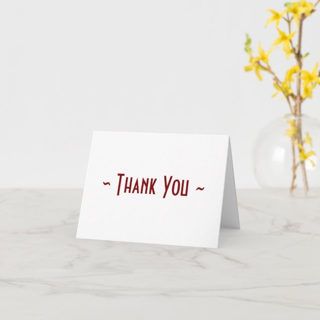 Carte Merci plié rouge et blanc à base de texte (Fleur jaune)