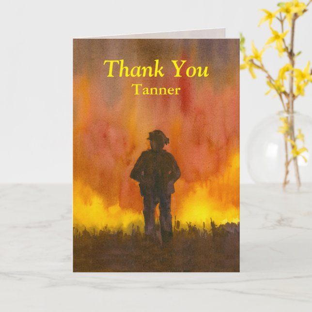 Carte Merci Pompier Feu sauvage Sacrifice (Fleur jaune)