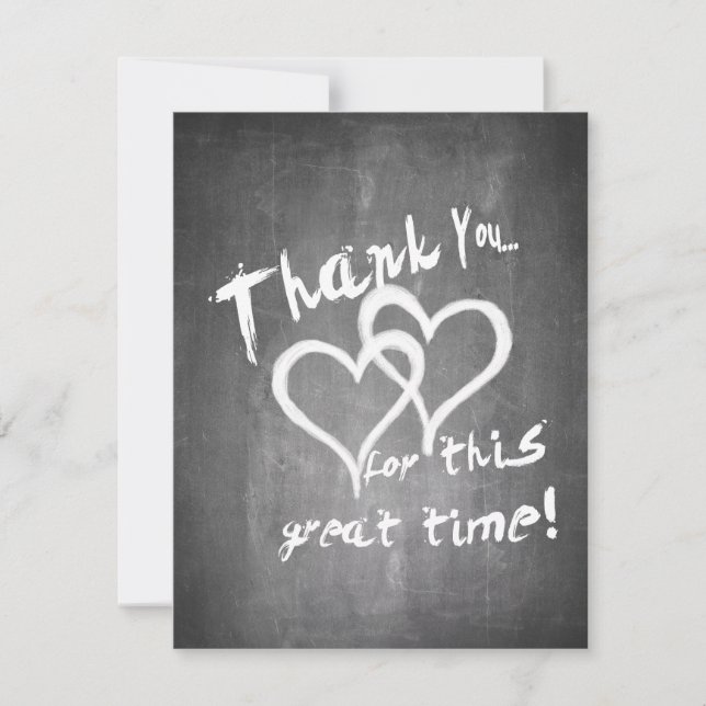 Carte Merci pour ce grand moment sur un tableau à craie (Devant)