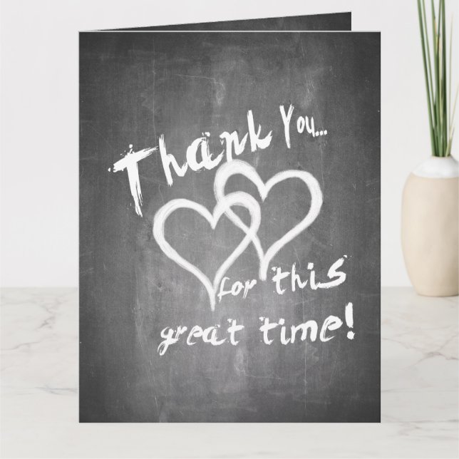 Carte Merci pour ce grand moment sur un tableau à craie (Devant)