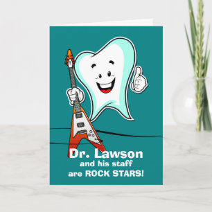 Carte Merci pour Endodontiste avec Rockstar Tooth