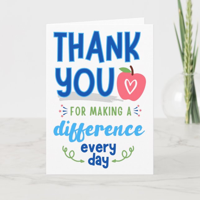 Carte Merci pour faire une différence chaque jour (Devant)