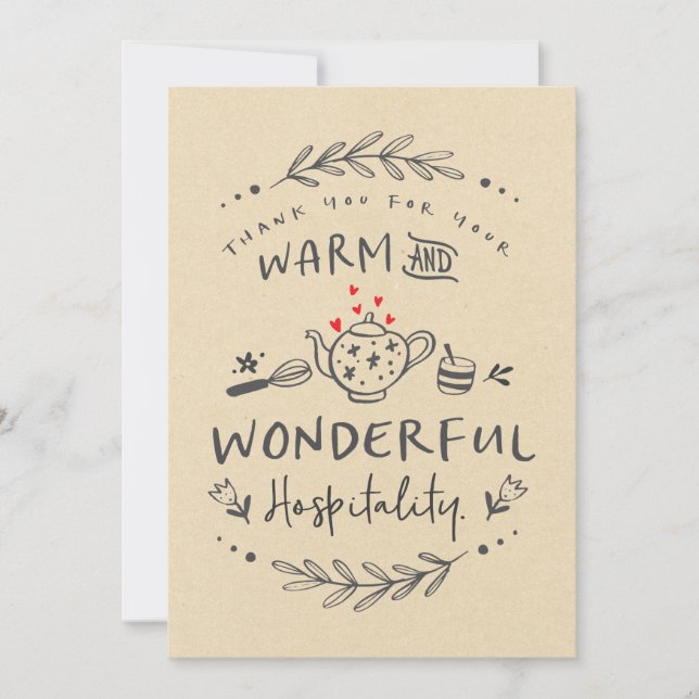 Carte Merci pour l'accueil chaleureux et merveilleux (Devant)