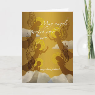 Carte Merci pour l'amitié Ami et Anges volant