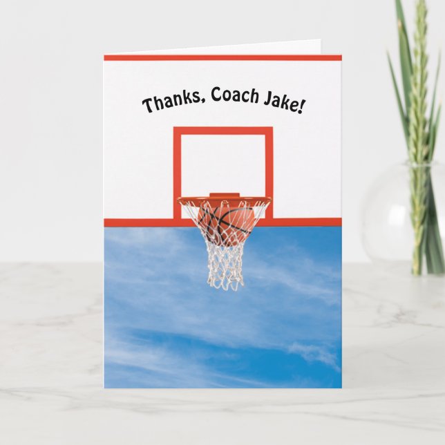 Carte Merci pour le basket-ball dans le filet (Devant)