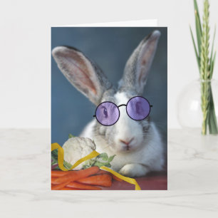 Carte Merci pour le dîner avec lapin et légumes