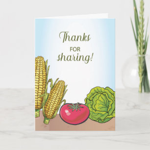 Carte Merci pour le partage de légumes