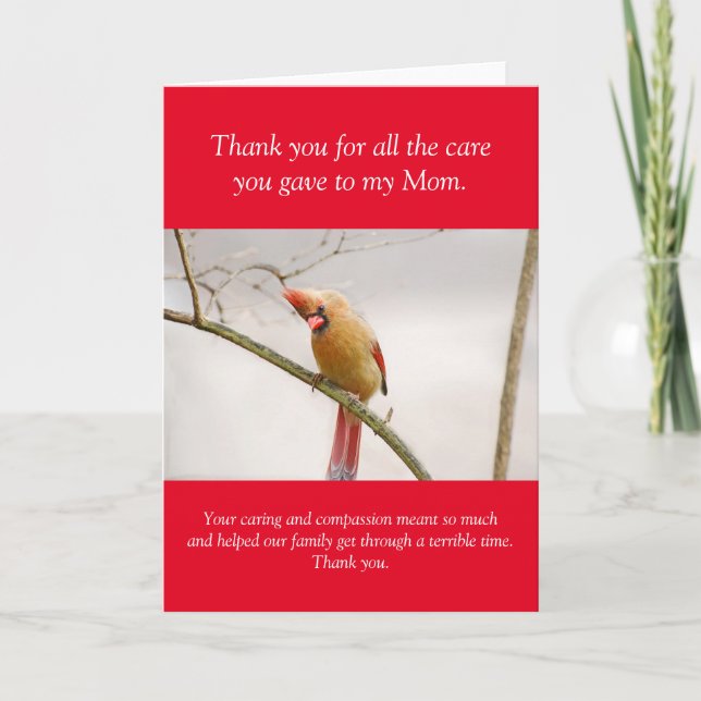 Carte Merci pour prendre soin de ma mère infirmière (Devant)