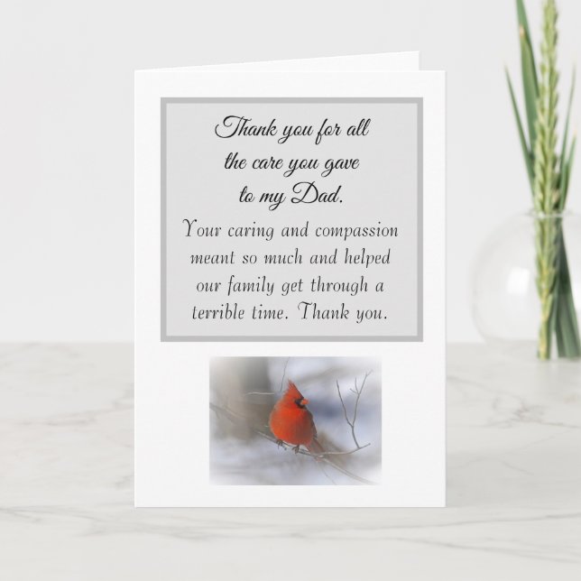 Carte Merci pour prendre soin de mon père Infirmière Doc (Devant)