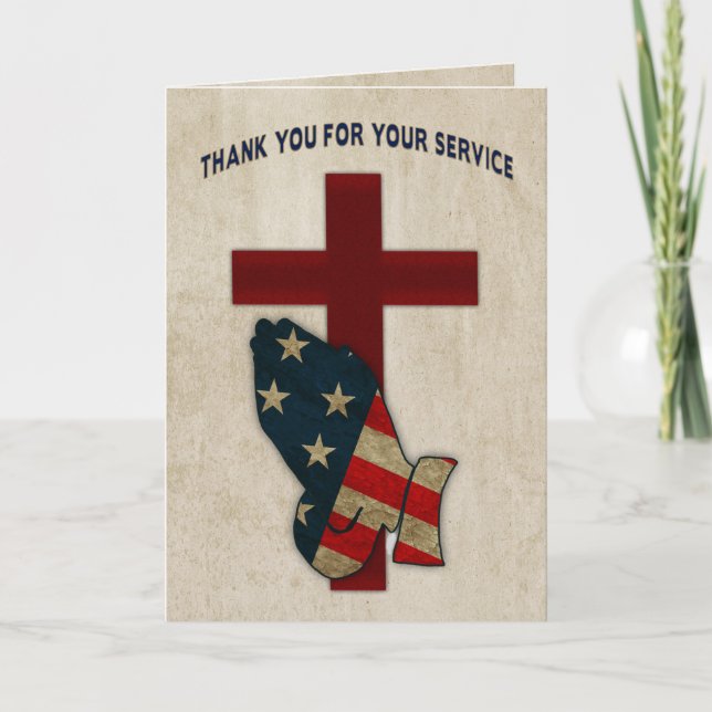 Carte Merci Pour Service Militaire, Prêter Main / Drapea (Devant)