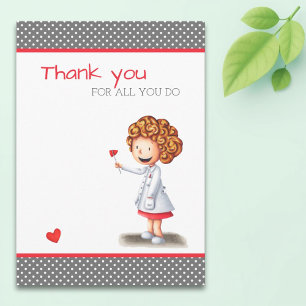 Carte Merci pour tout ce que vous faites médical illustr