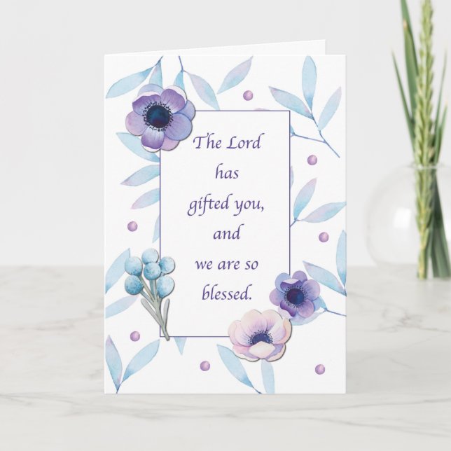 Carte Merci Pour Votre Béni Ministère Lavender Bleu (Devant)