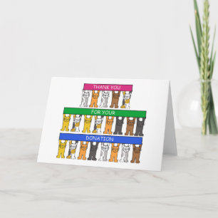 Carte Merci pour votre don, Cartoon Cats.