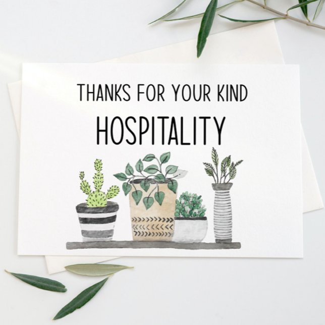 Carte Merci pour votre hospitalité (Créateur téléchargé)