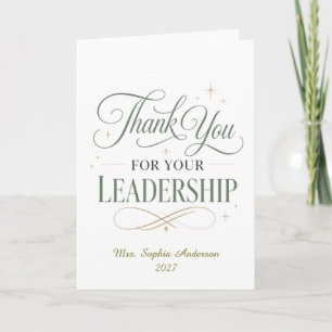 Carte Merci pour votre leadership Personnalisé 