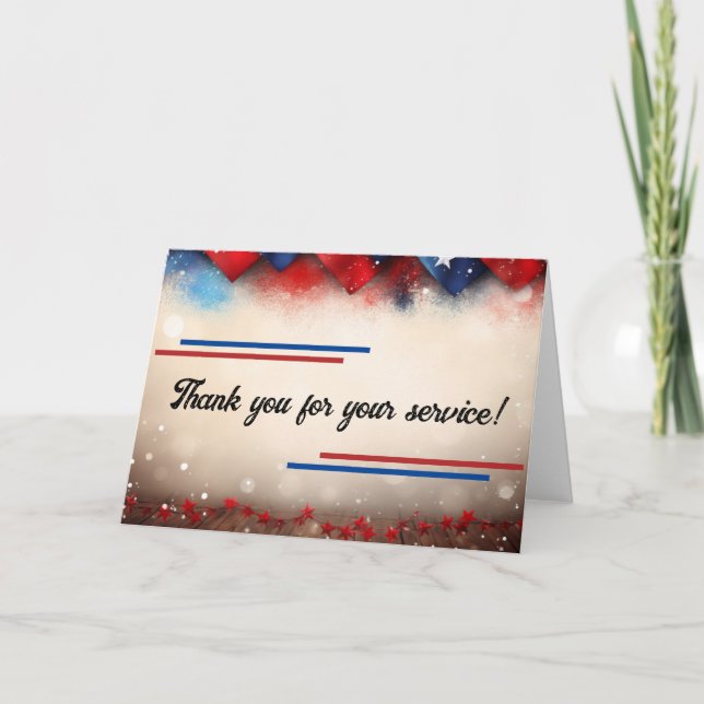 Carte Merci pour votre service (Devant)