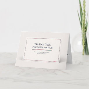 Carte Merci pour votre service - Militaires actuels