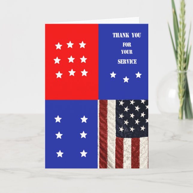 Carte Merci Pour Votre Service Patriotique (Devant)