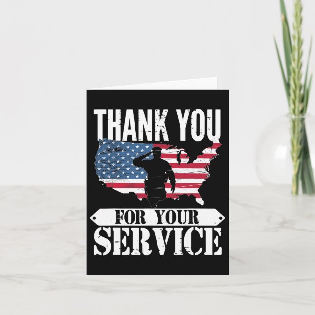 Carte Merci Pour Votre Service Vétéran Patriot Militar (Devant)