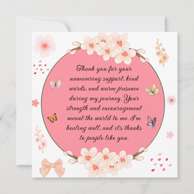 Carte Merci pour votre soutien indéfectible. (Devant)