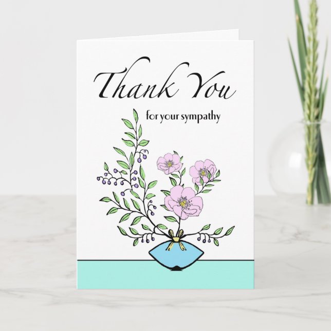 Carte Merci pour votre sympathie, arrangement de fleurs (Devant)