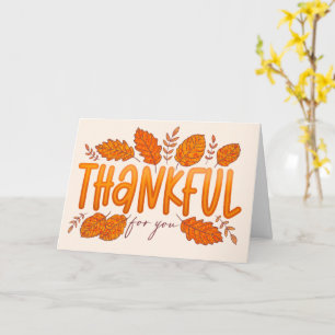 Carte Merci pour vous Automne Salutation de grâces