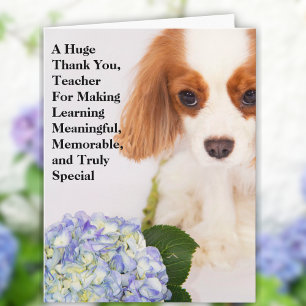 Carte Merci Professeur Cavalier King Charles