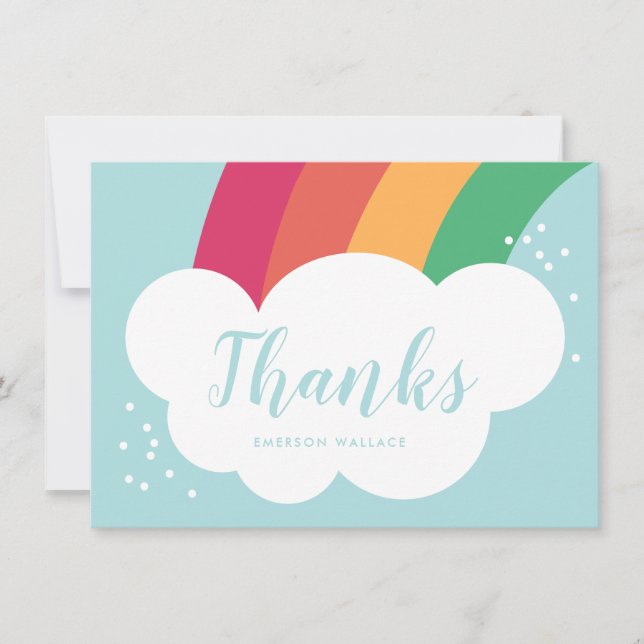 Carte Merci Rainbow Cloud pour enfants (Devant)
